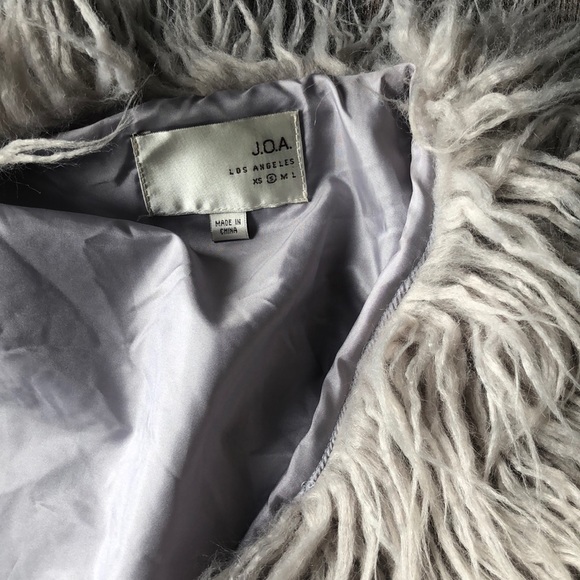 J.O.A. Faux Fur Vest in Grey - Picture 5 of 6